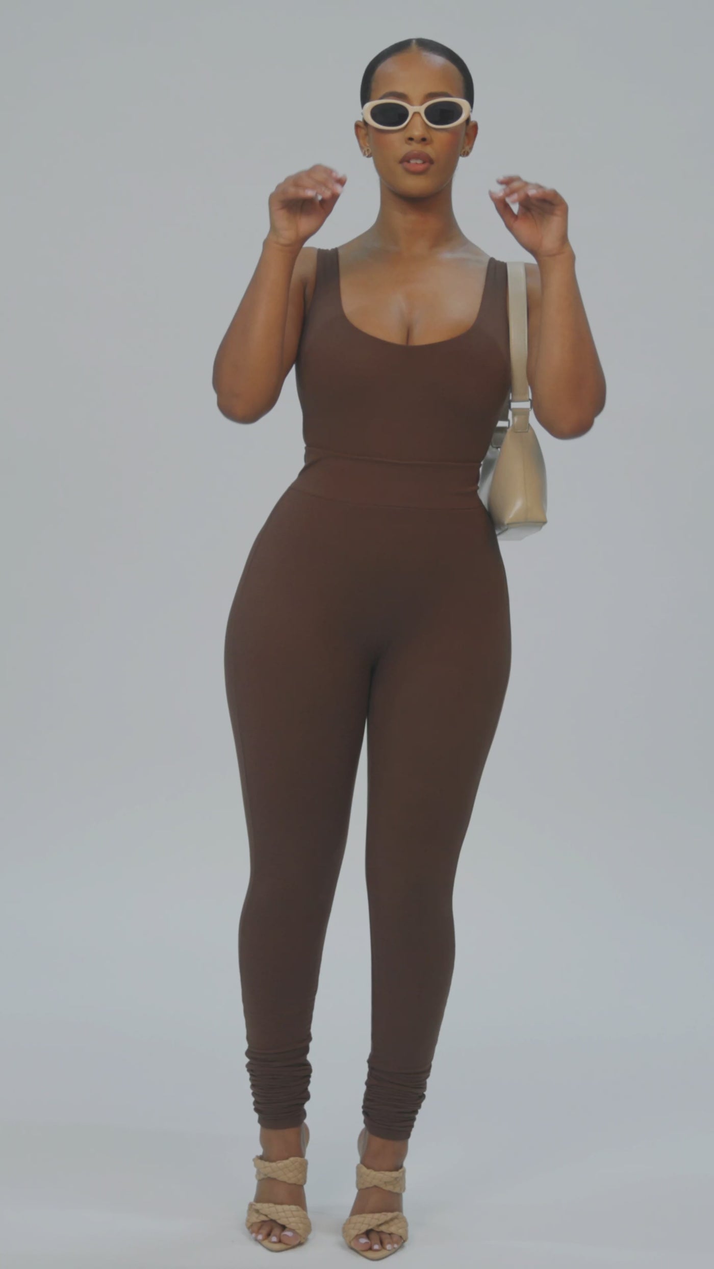 BROWN SKINTIGHT SET